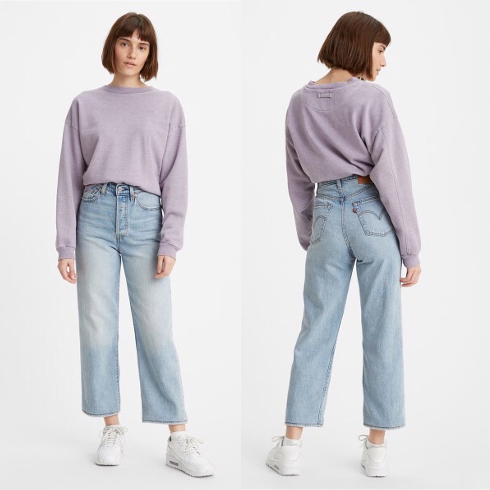 LEVI’S Premium Ribcage Straight Ankle Jeans Bernal Middle Road 28